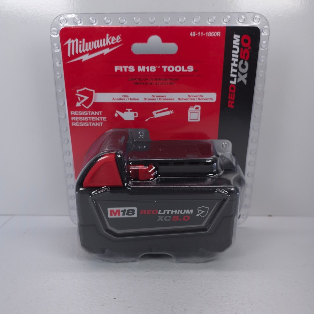 Milwaukee M18 REDLITHIUM XC5.0 Resistant Battery 48-11-1850R 18V 5.0Ah Li-Ion